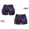 thumbnail image 3 of Sigee Lilac Print Women's High Waist Workout Shorts - Squat Proof, Tummy Control, Yoga and Gym Activewear-X-Large, 3 of 9
