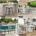 thumbnail image 4 of MEISSALIVVE Set of 2 Rattan Swivel Bar Stools, 30" Counter Height with Woven Rope Back, Cushioned Patio Bar Chairs for Kitchen, Garden, Beige, 4 of 7