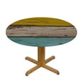 thumbnail image 3 of HAOXIT Round Waterproof Table Cover Tablecloth Fitted Elastic Edged Round Table Cover Fits Round Tables Old Barn Wood Plank 31-35, 3 of 8