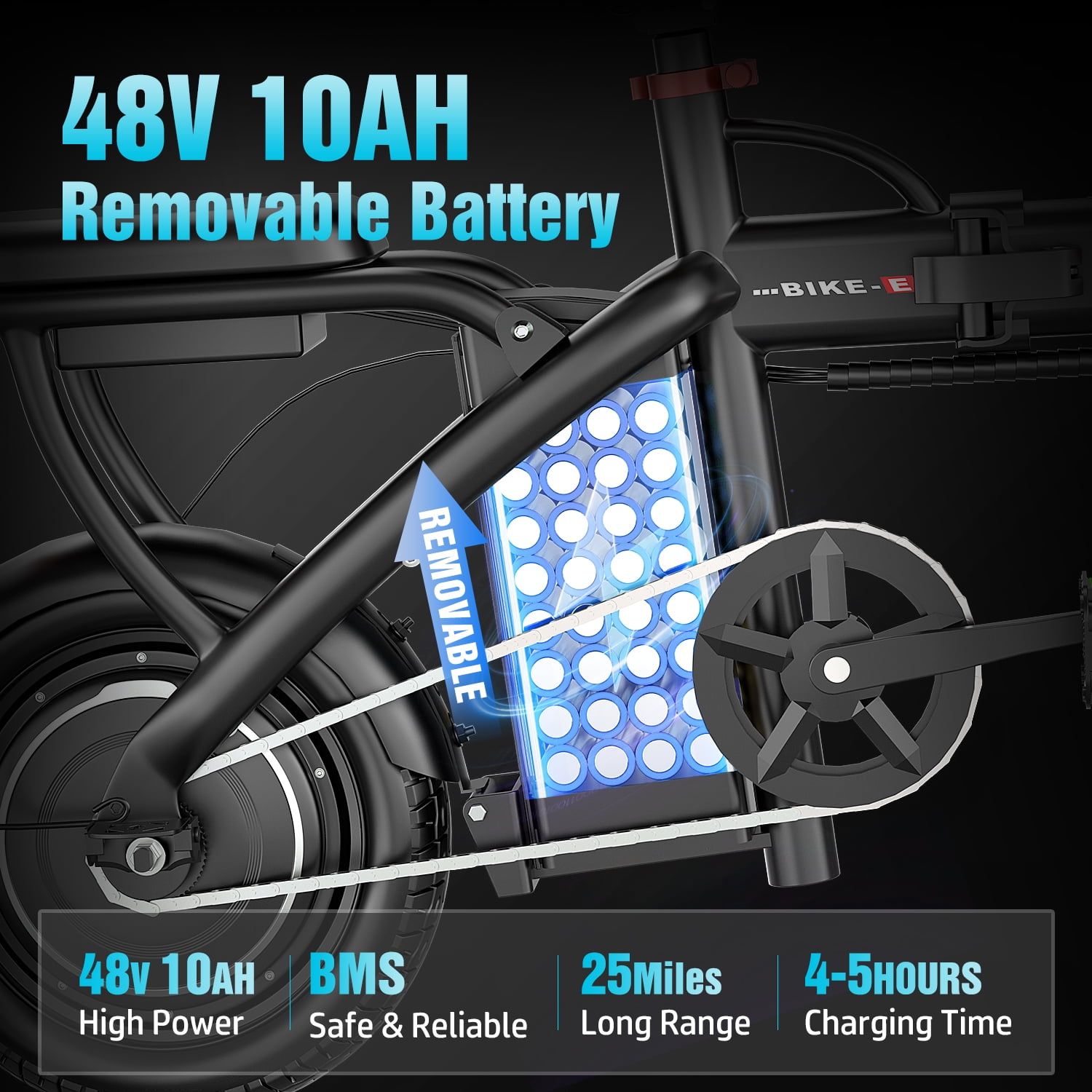ASKGO 14" Folding Electric Bike for Adults Teens, 749W Peak Motor 48V/10.5AH Battery, Commuter City Ebike, Electric Bicycle with Two Seats UL2849