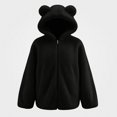 thumbnail image 2 of Lumosvexa Women's Hooded Fleece Coat, with Pockets Soft Comfort Long Sleeve Zipper Winter Warm Casual Bear Ears Coat Black XL, 2 of 5