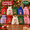 Style-D, variant on 10-Pack Christmas Candy Bags with Drawstrings, Small Fabric Christmas Gift Bags, Assorted Holiday Treat Pouches for Party Favors and Stocking Stuffers