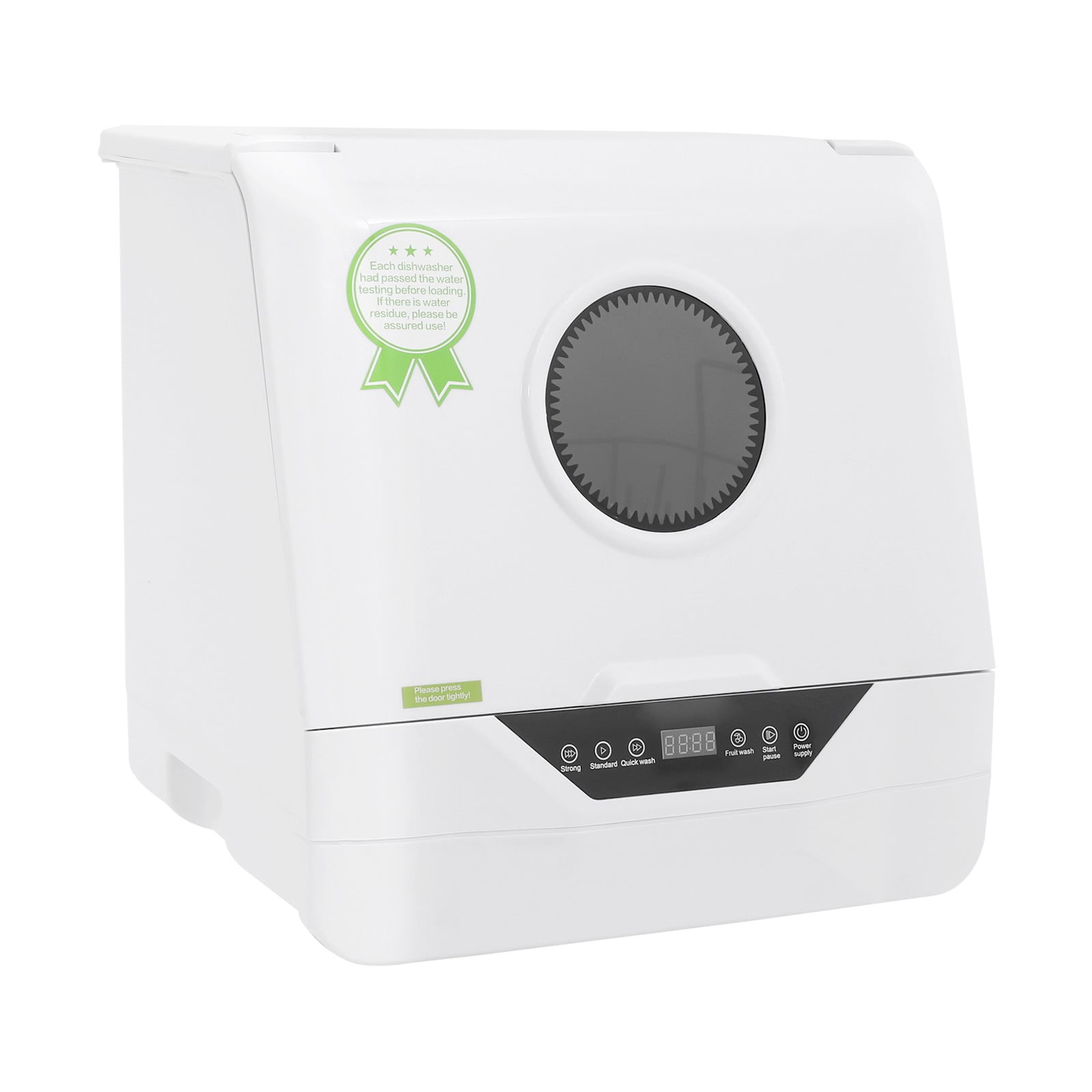 Portable Countertop Dishwasher LED 4 Washing Programs 110V Mini Dishwasher Corded Electric 6L Built-in Water Tank Inlet Hose for Apartments for 2-5 People White Color
