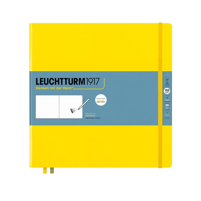 Cuaderno de bocetos LEUCHTTURM1917, tapa dura cuadrada, color limón, 112 páginas