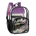 thumbnail image 2 of PVC Transparent Backpacks Clear Backpack for Travel and Outings Pink and Purple Glitter Pattern, 2 of 7