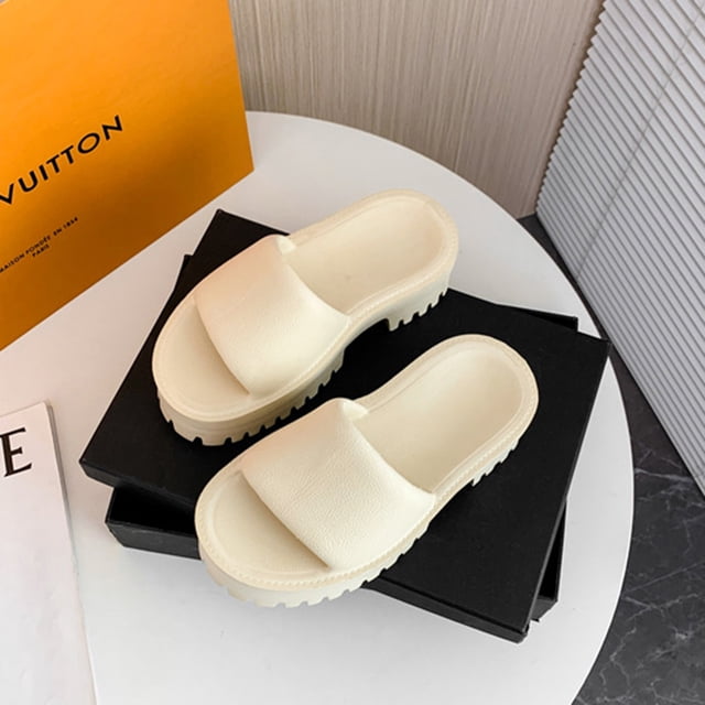 Sandalias Zuecos G para mujer, chanclas gruesas de plástico impermeables, verano versátil (blanco 6)