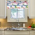 thumbnail image 2 of Yayeee Kitchen Valance Rod Pocket 54" x 18" Living Room Window Curtain, Hand Drawn Sailboats, 2 of 6