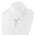 thumbnail image 3 of Diamond2Deal Collier Y-Drop Rond et Poire en Argent Sterling 925 Rhodié pour Femmes 16 Pouces, 3 of 6