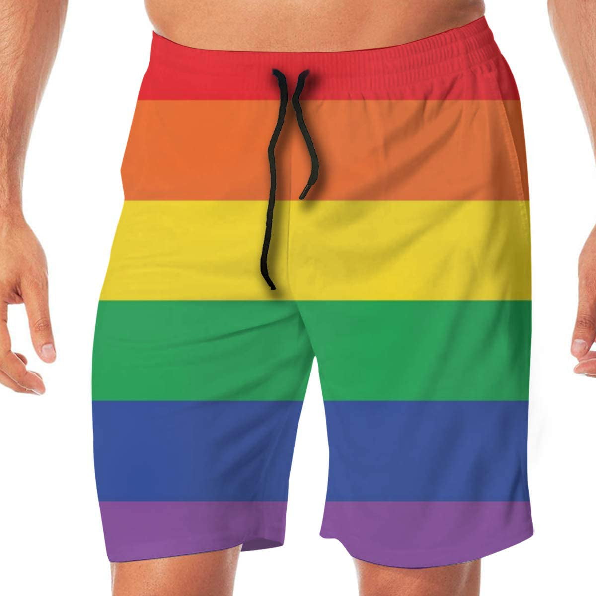 Gloral HIF Mens Swim Gradient Shorts Training Quick Dry Shorts Athletic Shorts Swim Suit Trunks for Men 