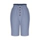 thumbnail image 5 of Pantalones de mujer con cintura elástica de mezcla de lino liso - Pantalones informales holgados con bolsillos, S-XXL, 5 of 6