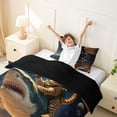 thumbnail image 3 of jejeloiu Galaxy Tiger Shark Adventure Twin Duvet Cover,Outer Space Theme Twin Bedding For Boys,Orange Blue,Black Reversible,2pcs,1 Duvet Cover and 1 Pillowcase, 3 of 6