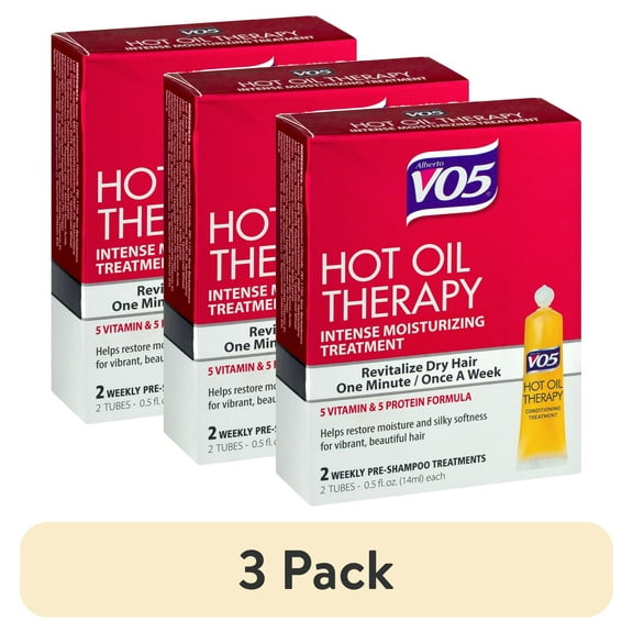 (3 pack) VO5 Hot Oil Hair Treatment, 2 Tubes, 0.5 fl oz