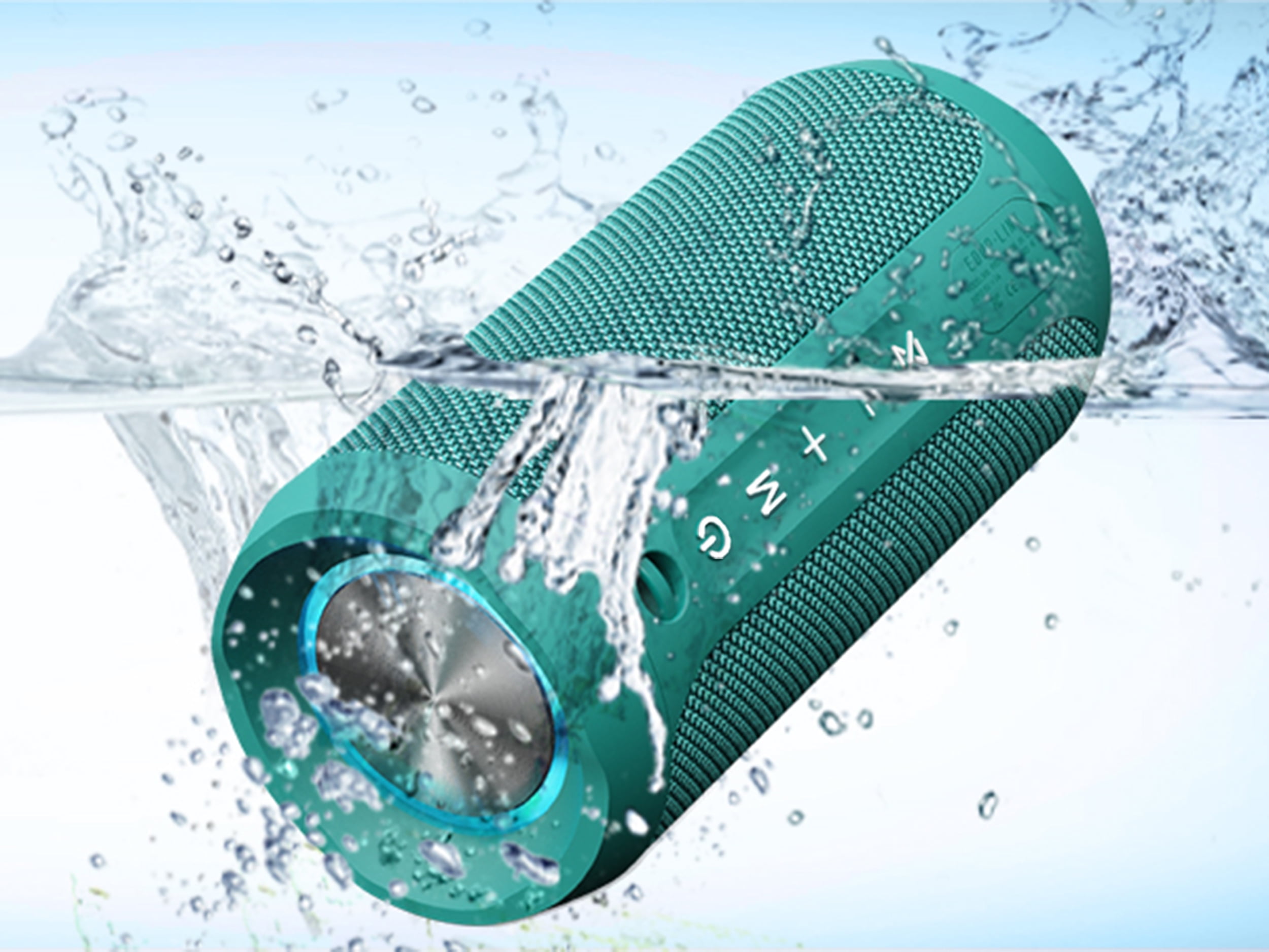 EDUPLINK Bluetooth Portable Speaker, Waterproof, Wireless, 20W, 20H Playtime, Teal, New