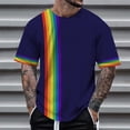 thumbnail image 4 of Playeras Deportivas - Camiseta Informal De Manga Corta Con Cuello Redondo Y Estampado De Arcoíris Digital 3D Para Hombre, 4 of 4