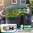 thumbnail image 6 of Quictent 8x3x2 ft Galvanized Raised Garden Bed Kit with Self Watering System and Mesh Cover, Large Oval Metal Outdoor Planter Garden Boxes for Vegetables Herbs Flowers, 6 of 9