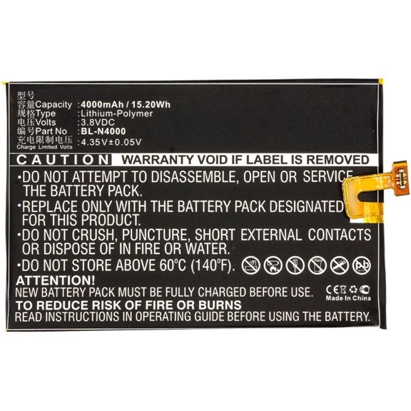 Batteries N Accessories BNA-WB-P3162 Cell Phone Battery - Li-Pol, 3.8V, 4000 mAh, Ultra High Capacity Battery - Replacement for Blu BL-N4000 Battery