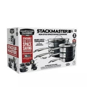 Granitestone Diamond Pro Steel Stackable Pots and Pans Set Stackmaster Complete 10 Piece Ultra Nonstick Space Saving Cookware, Dishwasher Safe