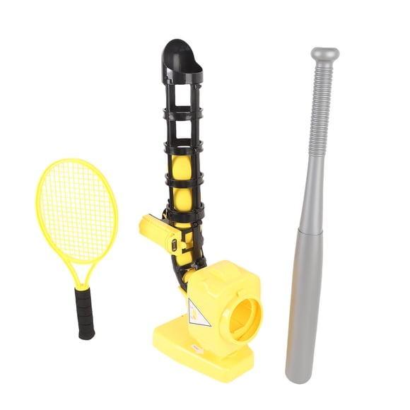 Machine à Lancer de Baseball, Lanceur de Tennis 2 en 1 avec Batte Rétractable Raquette Élastique pour Garçons Filles Jeu de Sport Intérieur Extérieur