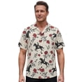 thumbnail image 2 of Cowboy Shirts for Men Summer Short Sleeve Button Up Notch Collar Western Cowboy Horse Printed Casual Shirt, 2 of 6