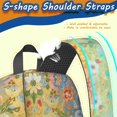 thumbnail image 5 of Pioneer Flower Floral Print Pattern 17" School Backpacks for Teens,Waterproof Oxford Fabric,S-Shape Padded Straps for School,Travel,Hiking,Camping, 5 of 6
