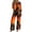 Yellow, variant on Two Piece Sets For Women Halloween 3/4 Sleeve Print Fall Outfits Casual Crew Neck Shirts And Pants Lounge Sets Halloween Vacation Travel Outfits