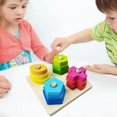 thumbnail image 4 of Apilador geométrico de clasificación de formas de Montessori para bebé, bloques de construcción, juguetes de desarrollo Conoscitivo de Color, A CUTICAT Apilador Juguetes Clásicos, 4 of 8