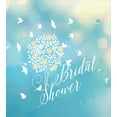 thumbnail image 3 of Bridal Shower Duvet Cover Set, Clear Sunny Summer Sky Birds Flowers Bride Party Celebration, Decorative 3 Piece Bedding Set with 2 Pillow Shams, Calking Size, Sky Blue Cream and White, by Ambesonne, 3 of 3