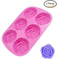 thumbnail image 2 of Moldes de silicona con forma de flor de rosa, molde de silicona 3D de 2 piezas, moldes de jabón de silicona con flores, moldes con forma de flor de silicona, para hacer puddi de ge, 2 of 5