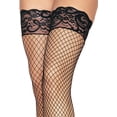 thumbnail image 2 of womens Stay-up Lace Top Industrial Fishnet Thigh Highs, 2 of 4