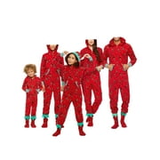 Liangchengmei Family Christmas Pajamas Xmas Gift Onesie Zipper Jumpsuit Holiday Sleepwear