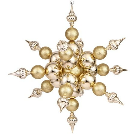 Vickerman 24756 - 39" Gold Shiny Glitter Radical Snowflake Christmas Tree Ornament (N115208)