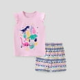 thumbnail image 2 of Vacation Outfits 6-7 Years Summer Clothing for Girls Sleeveless Tee and Shorts Set# Pink, 2 of 4