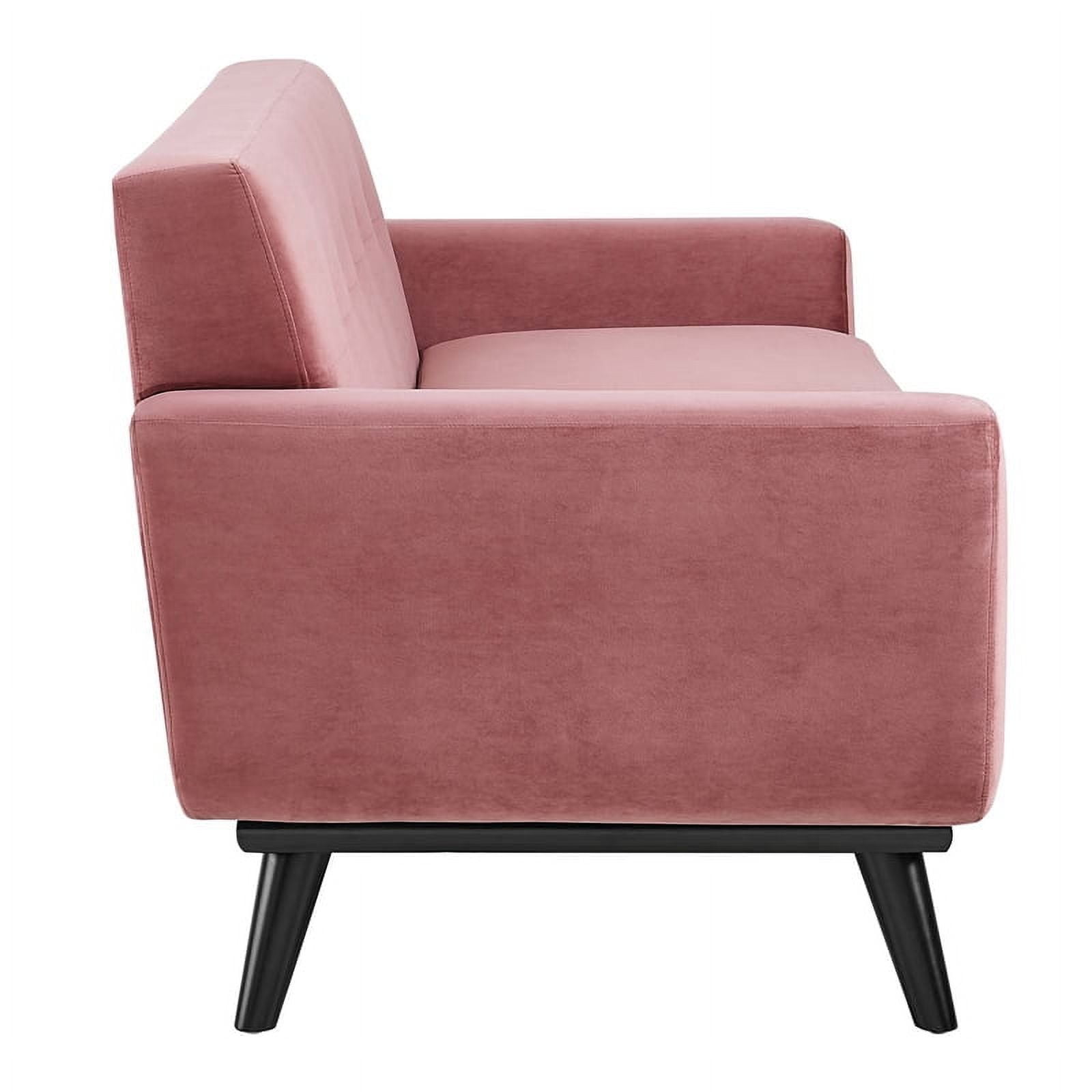 Modway Engage Modern Tufted Back Performance Velvet Loveseat in Dusty Rose
