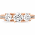thumbnail image 5 of 10K Rose Gold Tiara Collection Polished 3 Stone Cz Ring (Size 7) Made In Vietnam 10yc388r, 5 of 6