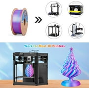Multicolor 3D Printer Filament,Dual/Tri Color 1.75mm PLA Silk Shiny Printing Filament,250g(0.55lbs) Fit Most FDM 3D Printer