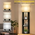 thumbnail image 2 of OUTON Floor Lamp with Shelves, Standing Lamp with 3 Color Temperature LED Bulb for Living Room Bedroom, Office, 2 of 9