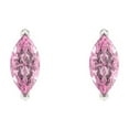 thumbnail image 3 of Clara Pucci 1Ct Pink Marquise Cut VVS1 Screw Back Stud 14k Solid hypoallergenic Gold Designer Earrings For April, 3 of 7