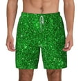thumbnail image 3 of Uemuo Green Glitter Pattern Mens Swim Trunks Quick Dry Board Shorts with Mesh Lining, Stretch Beach Shorts Quick Dry No-Chafing Board Shorts-XX-Large, 3 of 9
