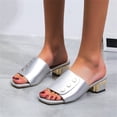 thumbnail image 1 of Zapatos de mujer de tacón medio, sandalias de mujer de tacón grueso a la moda y versátiles, ropa exterior, sandalias y zapatillas de boca de pez Wmkox8yii hj789, 1 of 5