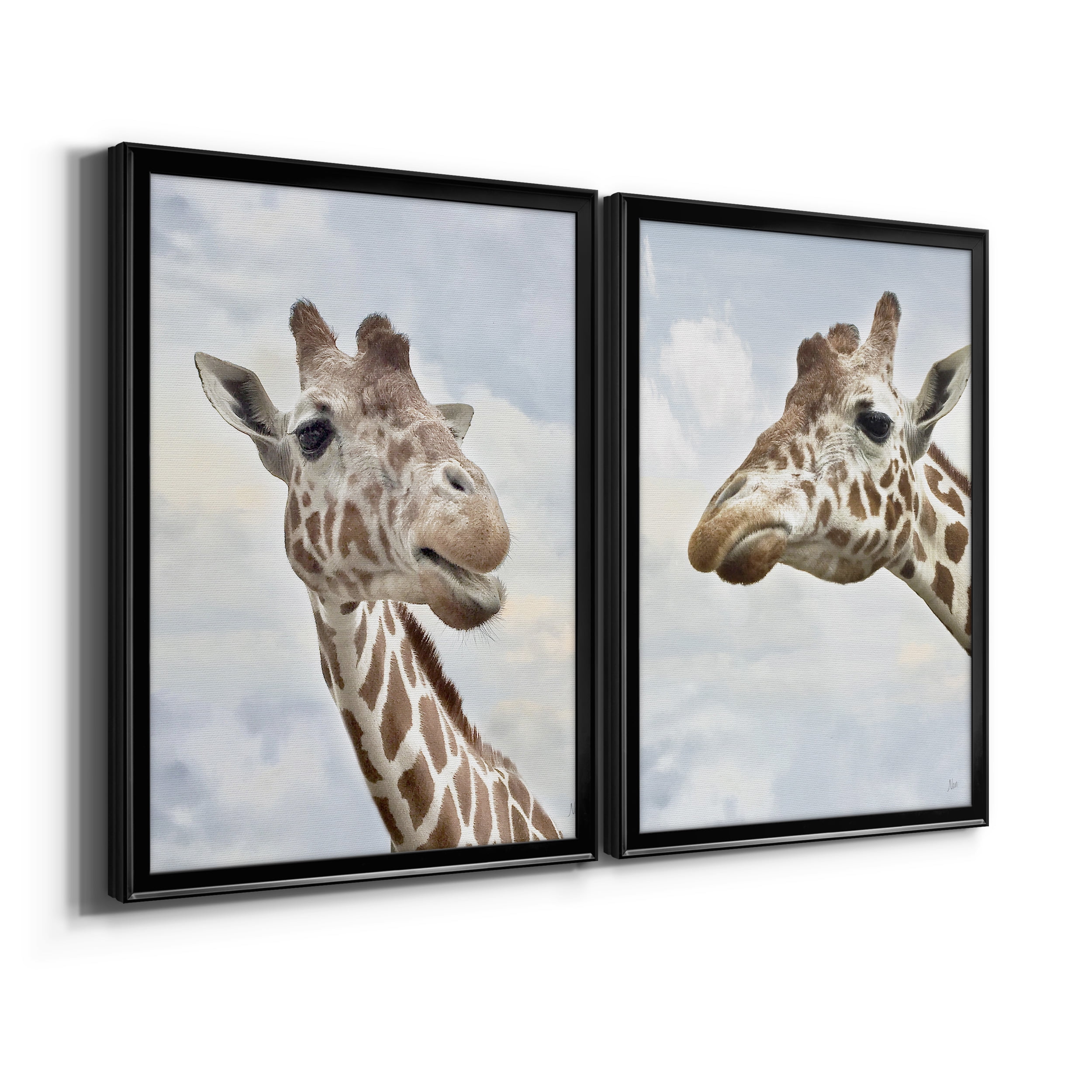 2 Piece Set Smiley Premium Framed Canvas - Ready to Hang - 22.5 x 30.5 Each - Black Frame