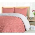thumbnail image 5 of Ambesonne Damask Duvet Cover Sets, Monochrome Flowers Ornaments, 2-Queen, Peach and Coral, 5 of 7