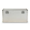 thumbnail image 3 of HomeStock Renaissance Refinement Silver Metal Storage Trunk - Vintage Industrial Style, 30" L x 16" W x 14" H, Perfect for Stylish Storage Solutions, 3 of 10