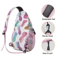 thumbnail image 4 of Exotic Pineapple Print Lightweight Sling Backpack for Travel and Daily Commute, Multi-Layered Storage Crossbody Bag with Tropical Fruit Design for Fashion-Forward Users, 4 of 6