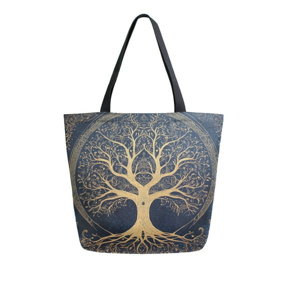 DIXRUYEE Tote Bag Women Weekender Travel Bag Shoulder Handbag Tree Of Life Mandala Printed