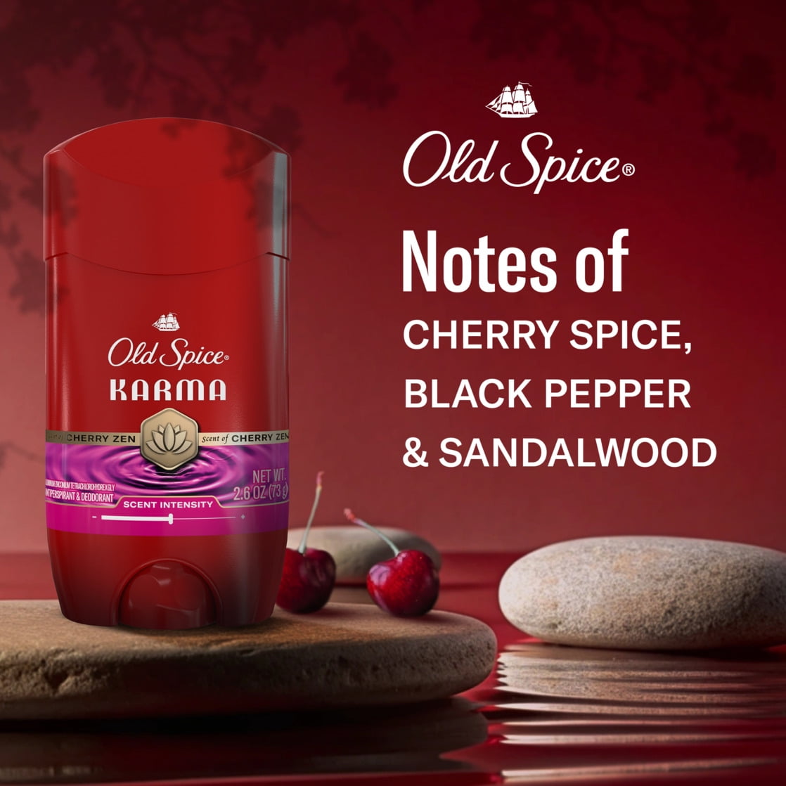 Old Spice Red Collection Invisible Solid Antiperspirant for Men, Karma Scent, 2.6oz