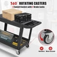 thumbnail image 5 of Heavy Duty Plastic Utility Cart, 550-lb Utility Service Cart, Work Cart Tub Storage W/Deep Shelves and Swivel Wheels, 2 Tier Service Cart for Warehouse,Garage, Cleaning, 5 of 7