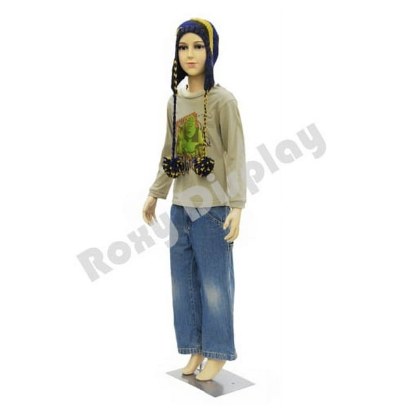 Plastic Child kid Mannequin 6-8 Years Old Standing Pose Turnable Arms Removable and Turnable Head with One Free Wig #PS-D1/D02 Free Wig