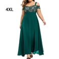 thumbnail image 5 of Jumpingount Vestido largo de mujer estético fuera del hombro encaje transpirable elegante Swing Sundress Party Club Dance Date ropa cómoda Vestidos Verde 4XL Jumpingount AP011134-11, 5 of 5