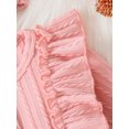 thumbnail image 6 of Baby Sweetie Newborn Girls 3Pcs Outfits, Long Sleeve Button Front Ruffle Romper + Socks + Headband Fall Winter Outfits, 6 of 9