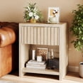 thumbnail image 2 of Ktaxon Fluted Nightstand, Walnut Night Stand, Wooden End Table, Bedside Table for Bedroom Sofa Home Office,Curved Corners Design, 2 of 7